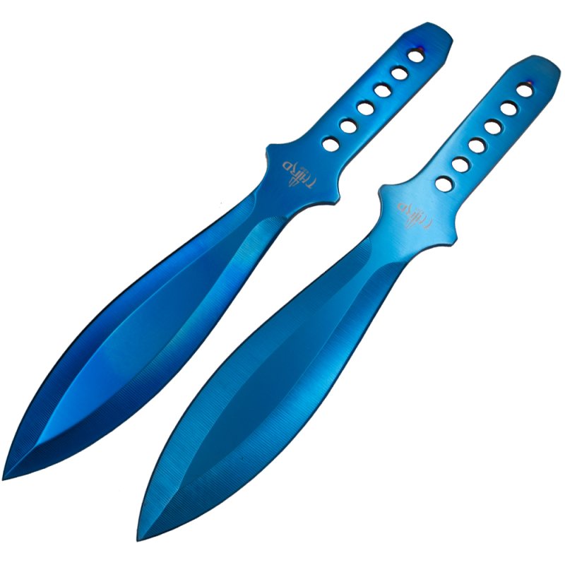 Third 2er Set Wurfmesser, 23cm, Blau