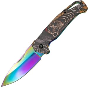 Third Taschenmesser Demon Rainbow, bunte Klinge, 420er Stahl, Clip