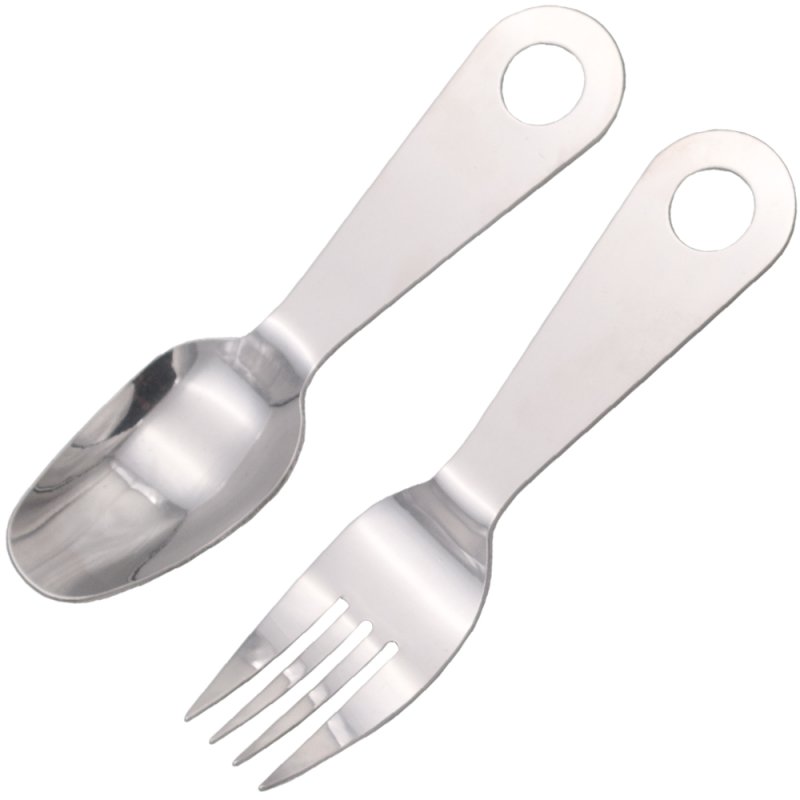 Third Taschenmesser, Essbesteckmesser, Löffel/Gabel mit Nylonfutteral, grün – Bild 5