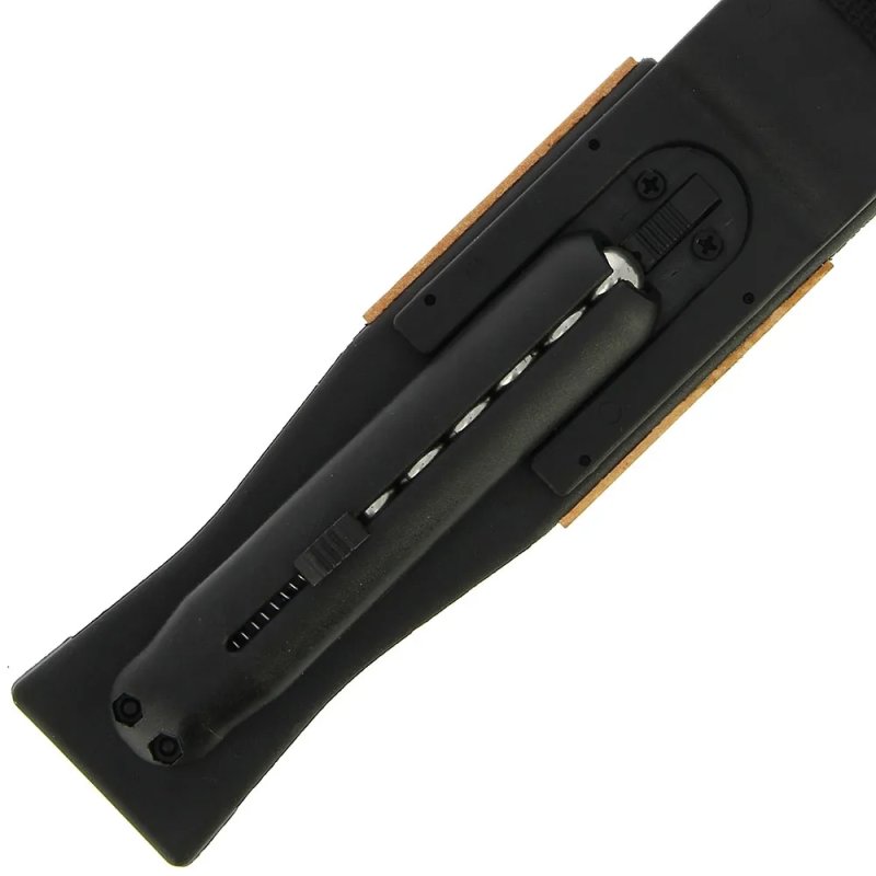 Anglo Arms feststehendes Messer mit Messerschärfer und Steinschleuder, schwarz – Bild 4