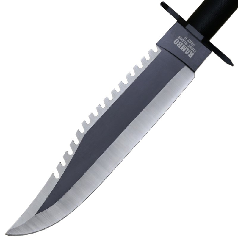 Anglo Arms Grosses Messer Rambo 2 Deluxe mit Lederscheide, Schwarz – Bild 3