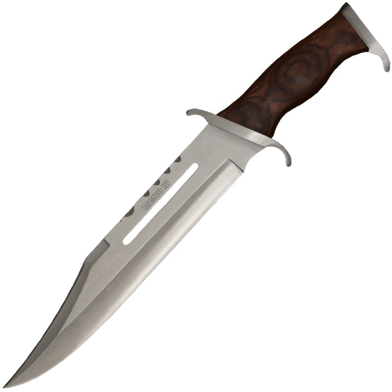 Anglo Arms Grosses Messer Rambo III Deluxe, Holzgriff, Lederscheide