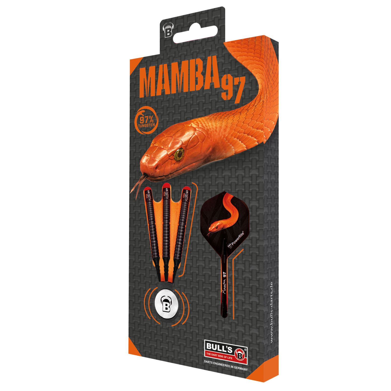 Bull´s Mamba97 M6, 97% Tungsten, Softdart, 18g., Schwarz – Bild 4