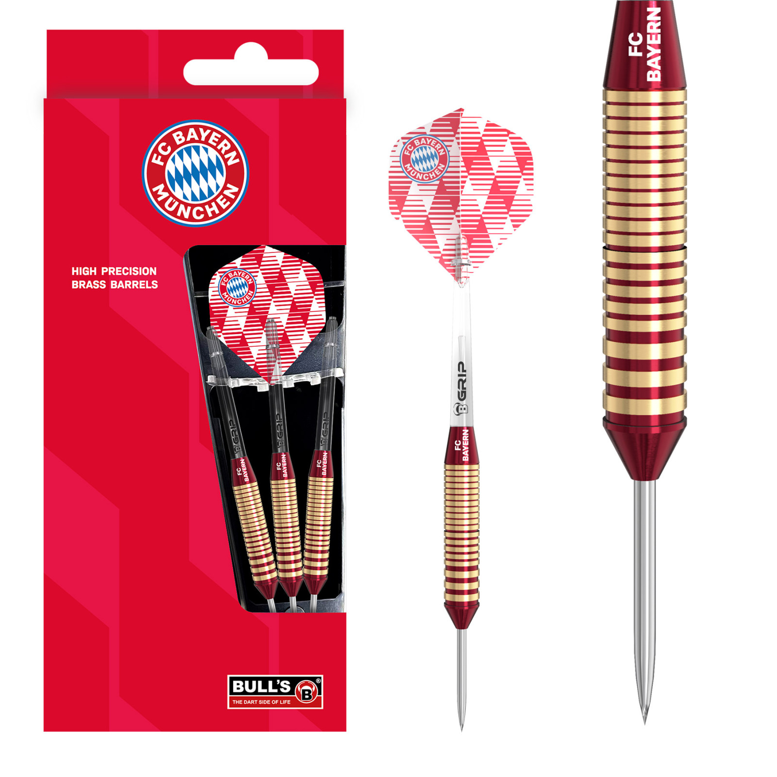 BULL'S FC Bayern München Steel Dart, 21g., Brass