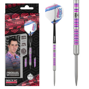 Steeldart, Bul'ls, Challenger,M.Unterbuchner, 90% Tungsten, 24g, Silber