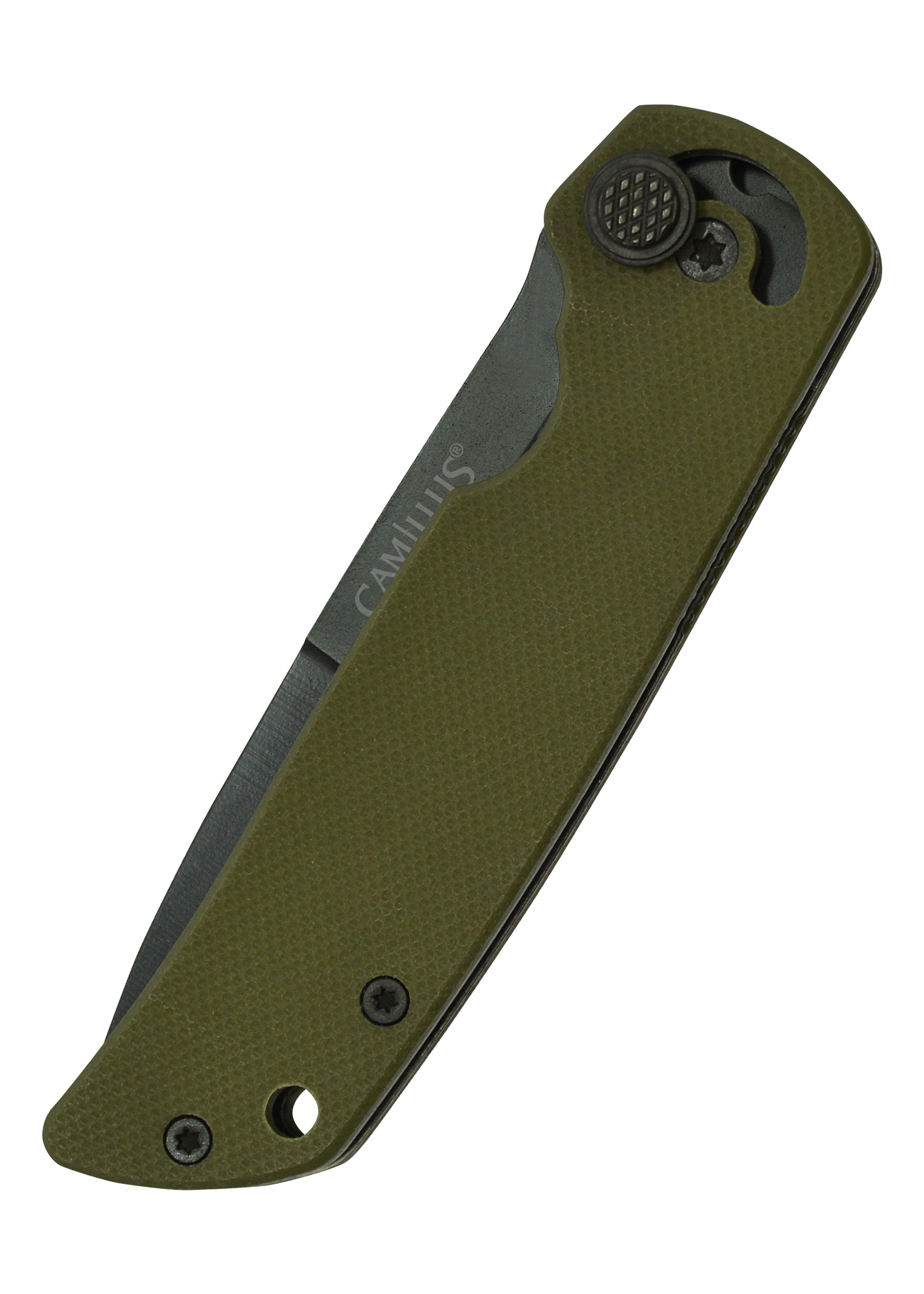 Camillus Einhandtaschenmesser CudaMini, Drop-Point, AUS-8 Stahl, Grün – Bild 4