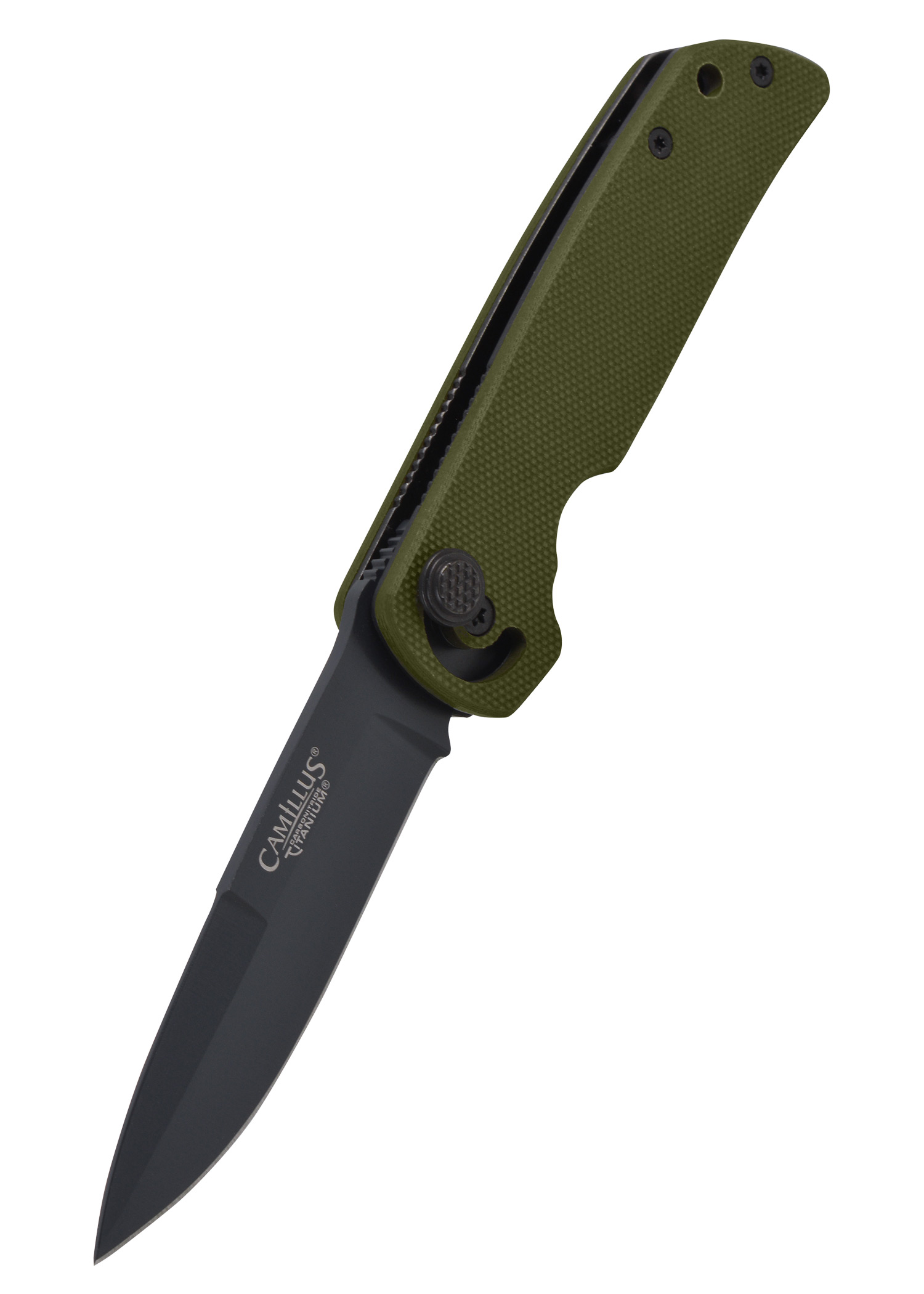 Camillus Einhandtaschenmesser CudaMini, Drop-Point, AUS-8 Stahl, Grün – Bild 5