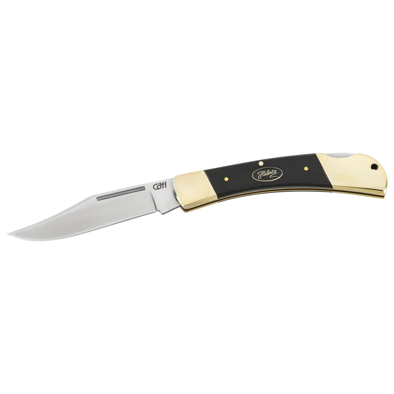 CJH Taschenmesser, 440C-Stahl, Holz-Griff, Neusilber-Beschläge, Mod. L
