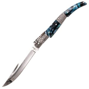 Third Taschenmesser Ratschenmesser, Acryl mit Flachreliefbacken, 13cm, Blau