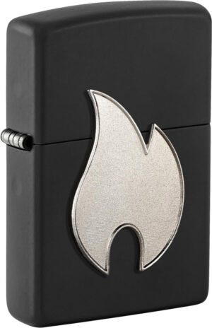 Zippo Benzinfeuerzeug Big Flame, Schwarz Silver