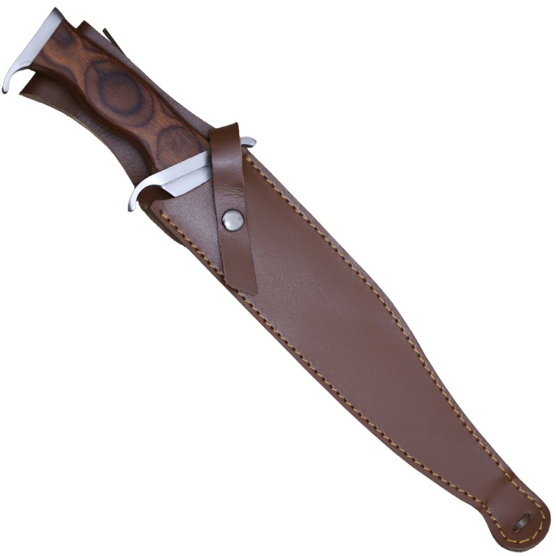 Anglo Arms Grosses Messer Rambo III Deluxe, Holzgriff, Lederscheide – Bild 3