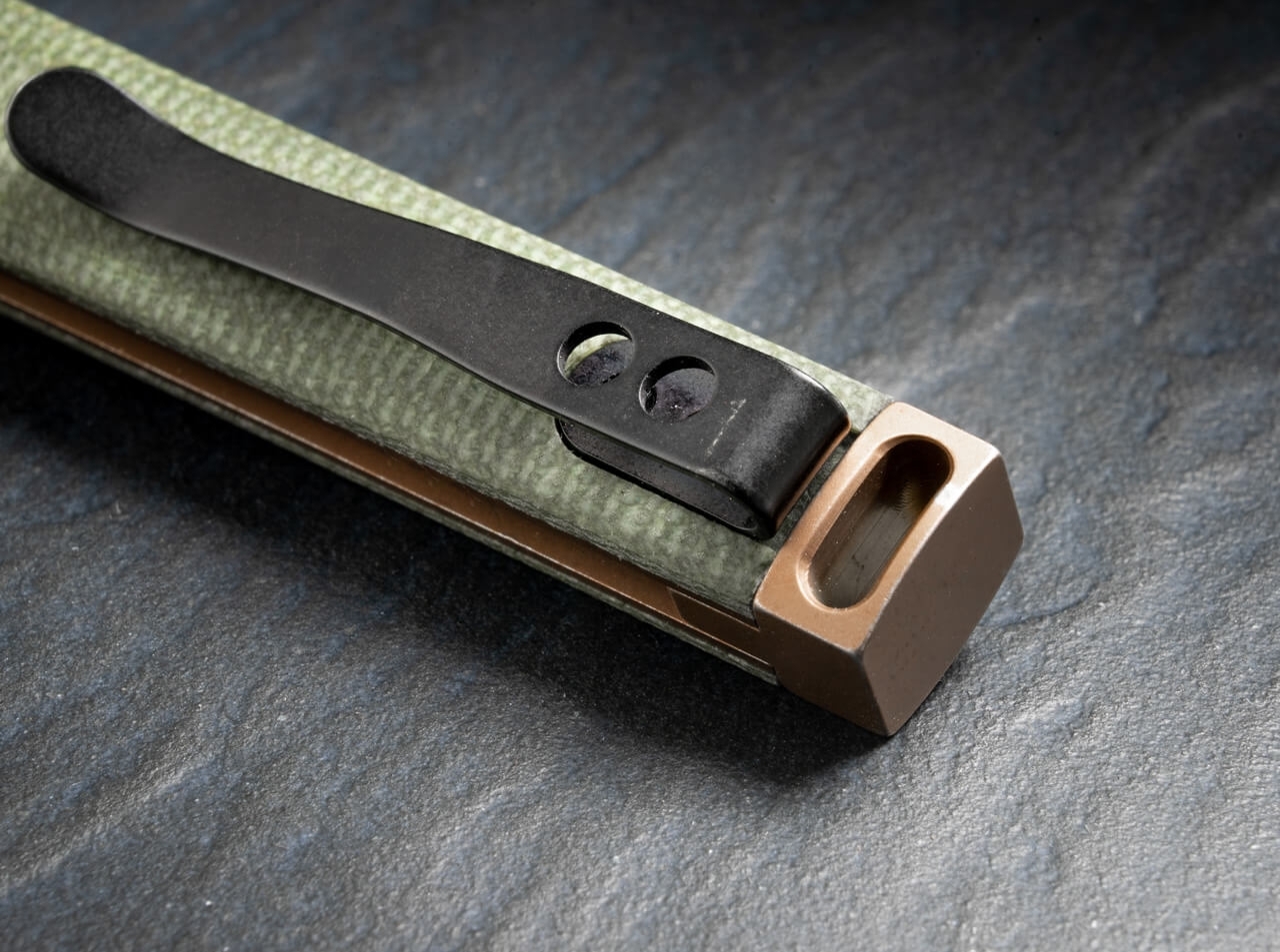 Böker Plus Kaizen Green Canvas Micarta, Einhandmesser, Hosenclip – Bild 4