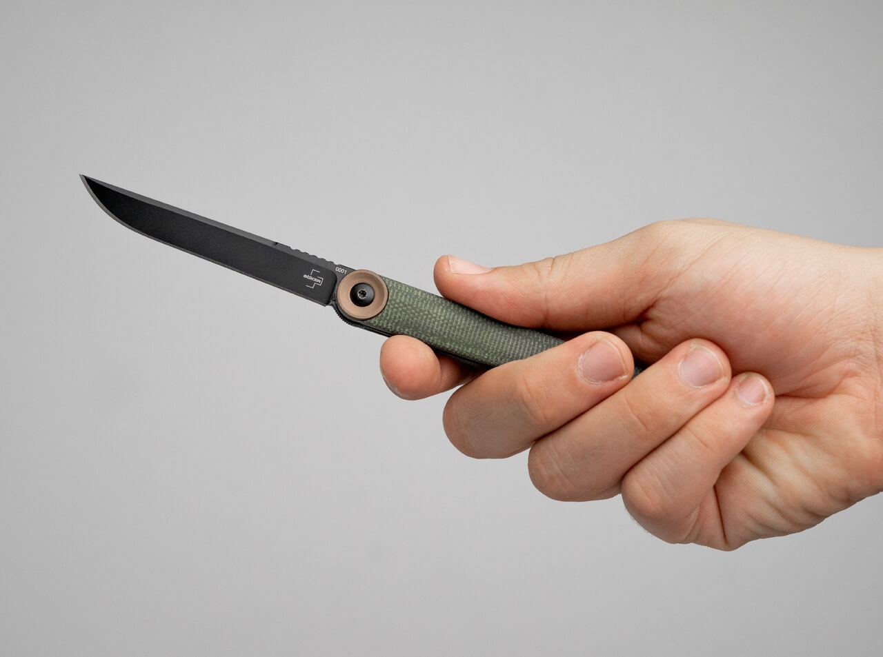Böker Plus Kaizen Green Canvas Micarta, Einhandmesser, Hosenclip – Bild 5