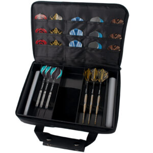 Darttasche XXL,Bull´s, MSP Nylontasche XXL, 2 Dartset, 27x9x7cm, Schwarz