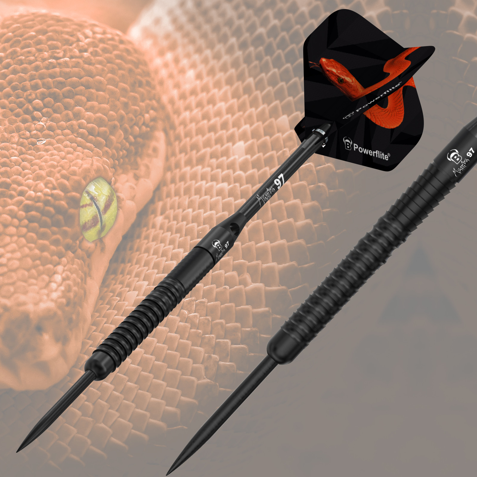 Steeldarts Bull´s Mamba97 M6, 97% Tungsten, 25g., Schwarz – Bild 4