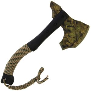 Golan Mehrzweck Axt mit Paracord, camour, Nylonscheide