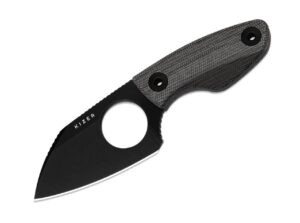 Kizer Nightjar AUS-10, Black Norplex, UltreX Micarta PVD, Kydexscheide