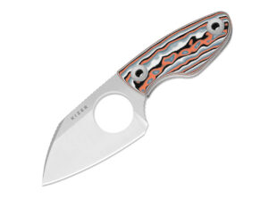Kizer Nightjar AUS-10, Multicolor Vortex Pattern Micarta, Kydexscheide