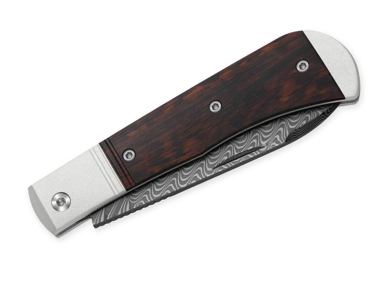 Kizer Trestle D Damascus Aluminum & Leopard Wood, Taschenmesser – Bild 3