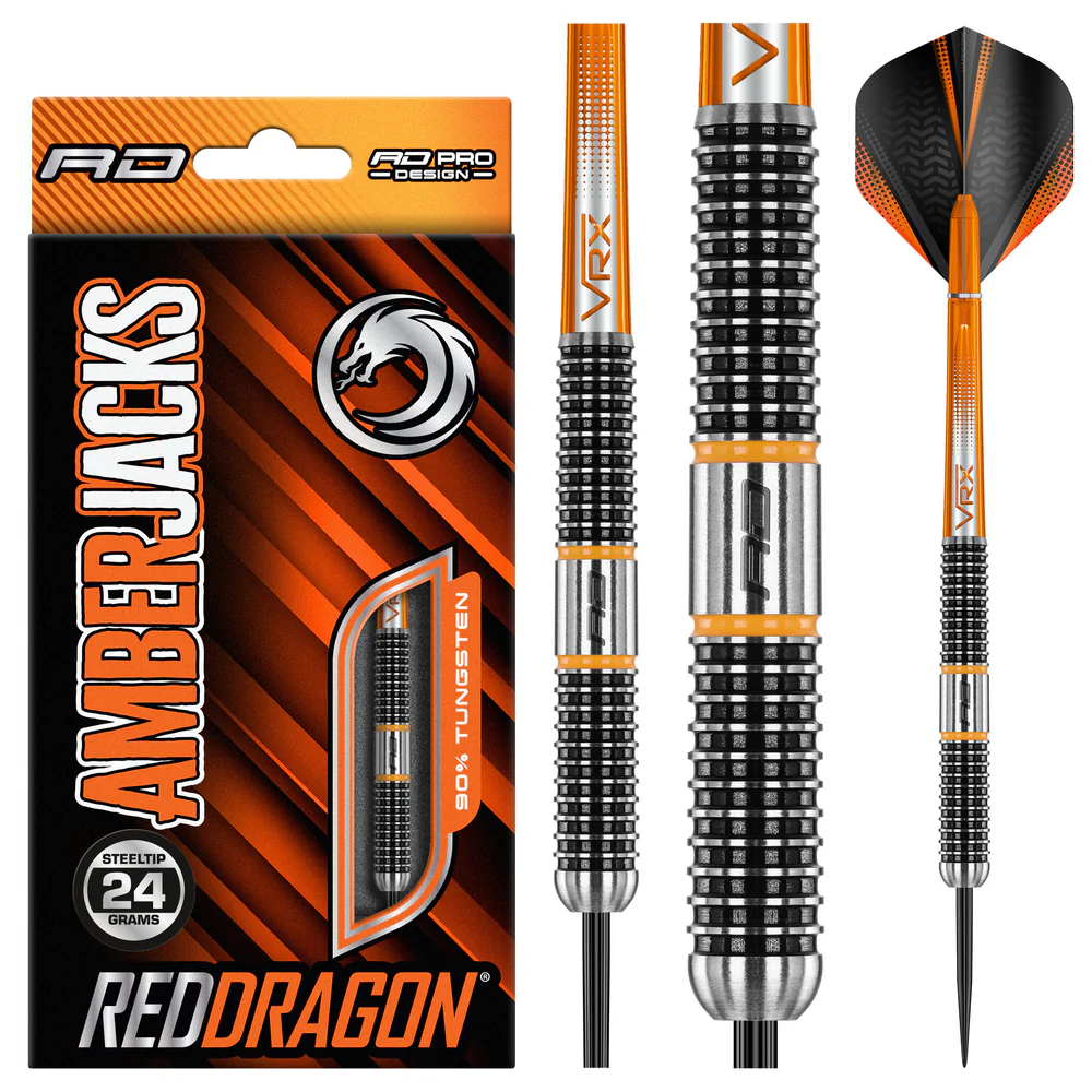 Red Dragon Darts Amberjacks 18, Steeldart, 24g, Tungsten