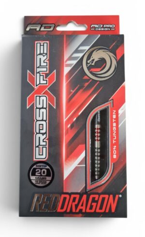 RedDragon Softdarts Crossfire, 90% Tungsten, 20g., Rot silber