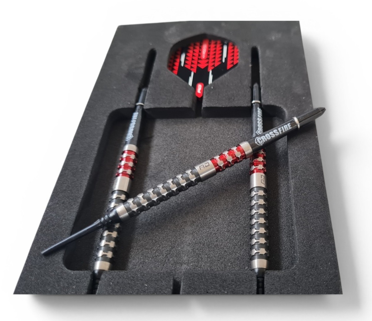RedDragon Softdarts Crossfire, 90% Tungsten, 20g., Rot silber – Bild 3