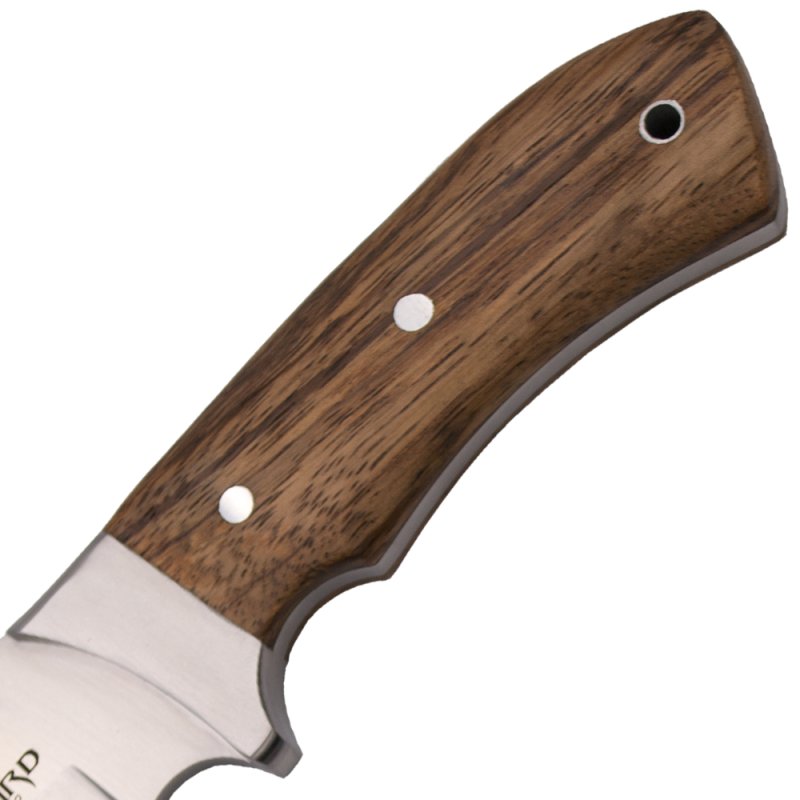 Third Skinner Jagdmesser mit Holzgriff, Lederscheide, 420er Stahl – Bild 5