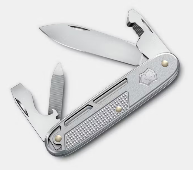 Victorinox Taschenmesser Synergy Alox mit Clip, 9 Funktionen, silber