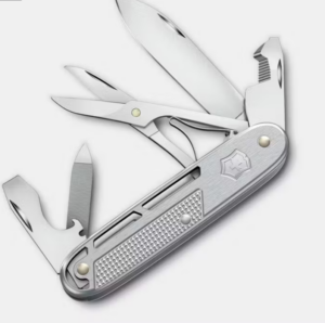 Victorinox Taschenmesser SynergyX Alox mit Clip, 10 Funktionen, silber