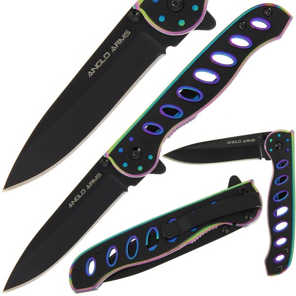 Anglo Arms Black Rainbow, Einhandmesser, Gürtelclip – Bild 4