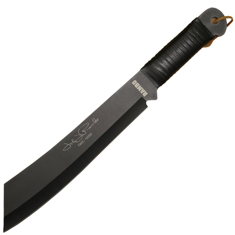 Anglo Arms Großes Messer Rambo IV Deluxe mit Lederscheide, schwarz