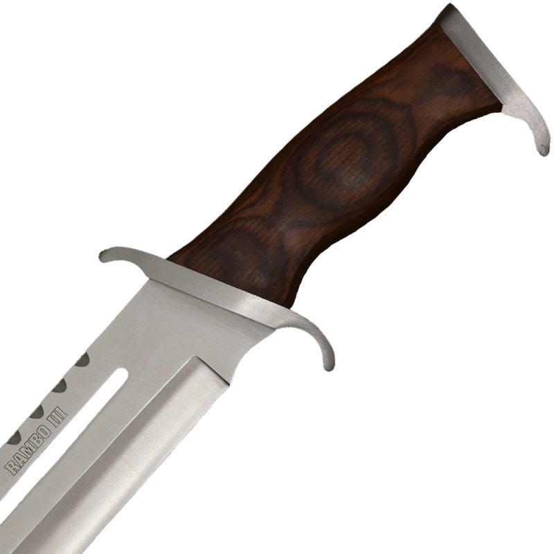 Anglo Arms Grosses Messer Rambo III Deluxe, Holzgriff, Lederscheide – Bild 4