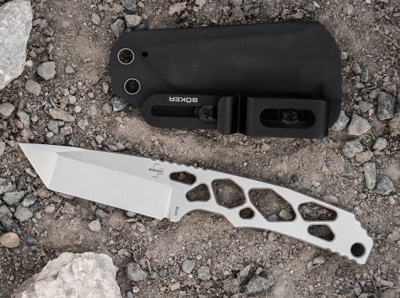 Böker Plus Superlight Tanto, feststehendes Messer, Kydexscheide – Bild 6