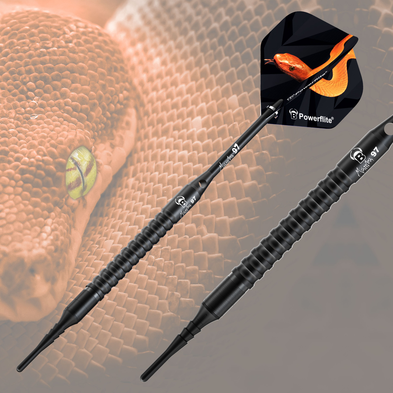 Bull´s Mamba97 M3, 97% Tungsten, Softdart, 18g., Schwarz – Bild 3