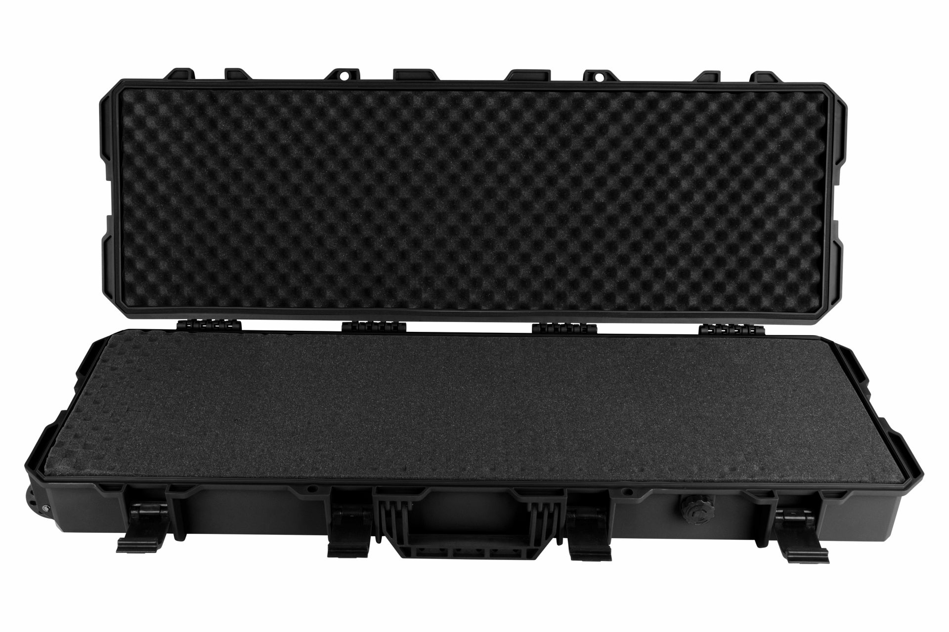Kunststoffkoffer Lang mit Rollen in schwarz, 100x35x14cm – Bild 3