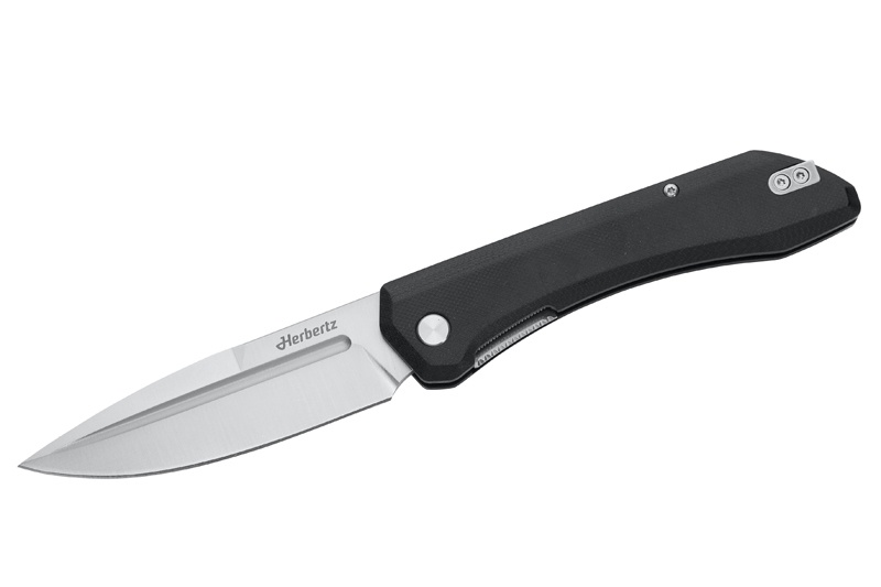 Herbertz Outdoor-Taschenmesser, Liner Lock, schwarz, G10