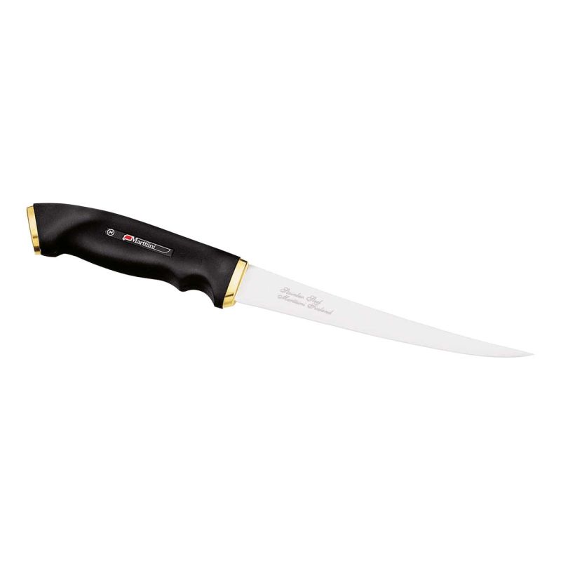 Marttiini Filetiermesser, Klinge 19 cm, Kautschuk-Griff, Scheide