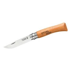 Opinel Taschenmesser mit Buchenholz Griff in Größe No 07, Carbonstahl