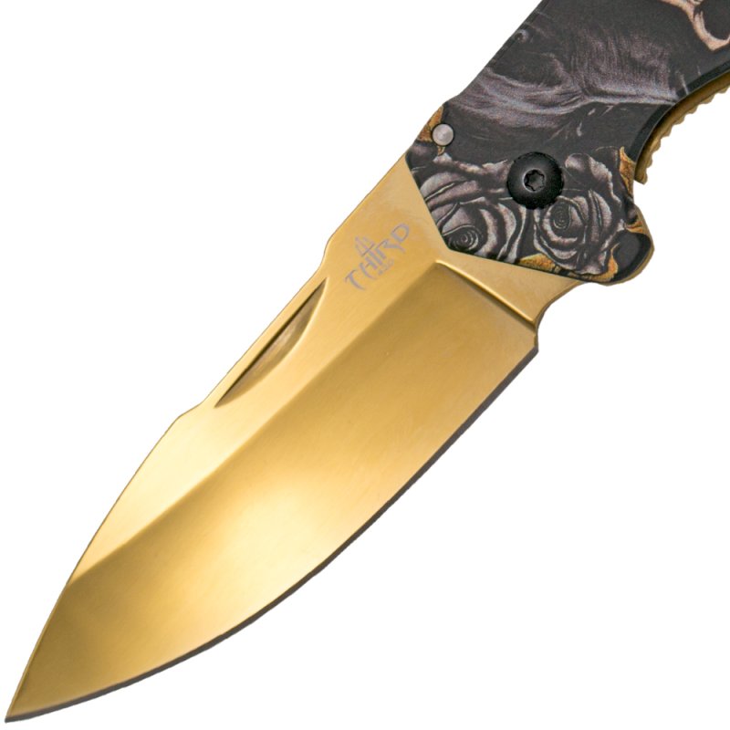 Third Gold Demon Taschenmesser, Nagelhau, Hosenclip – Bild 3