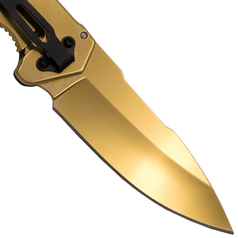 Third Gold Demon Taschenmesser, Nagelhau, Hosenclip – Bild 4
