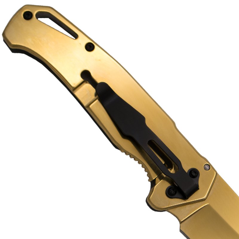 Third Gold Demon Taschenmesser, Nagelhau, Hosenclip – Bild 5
