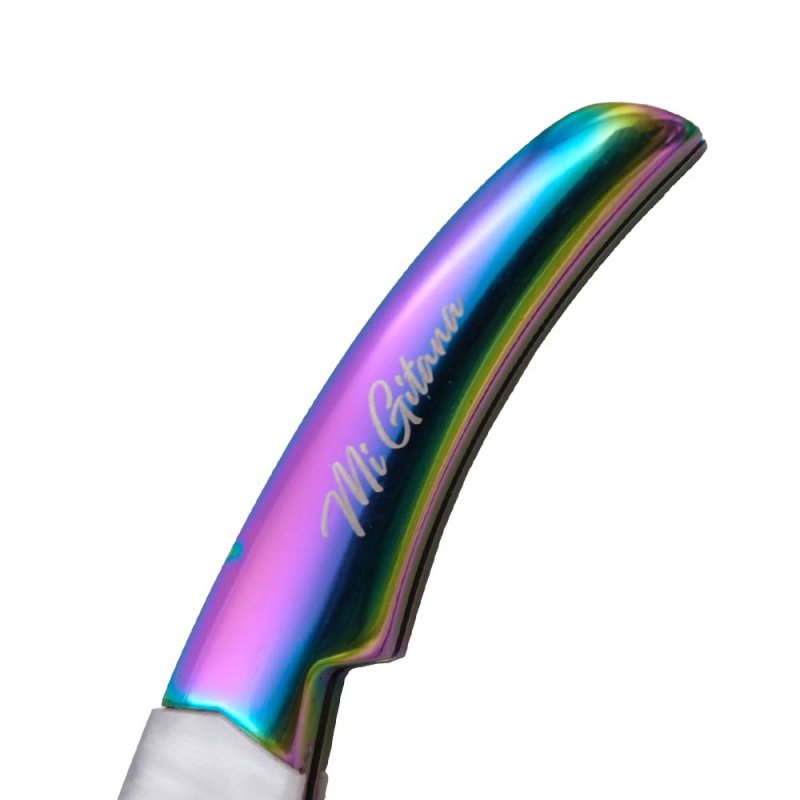 Third Taschenmesser Ratschenmesser, 440er Stahl, Rainbow, weisses Acryl – Bild 4