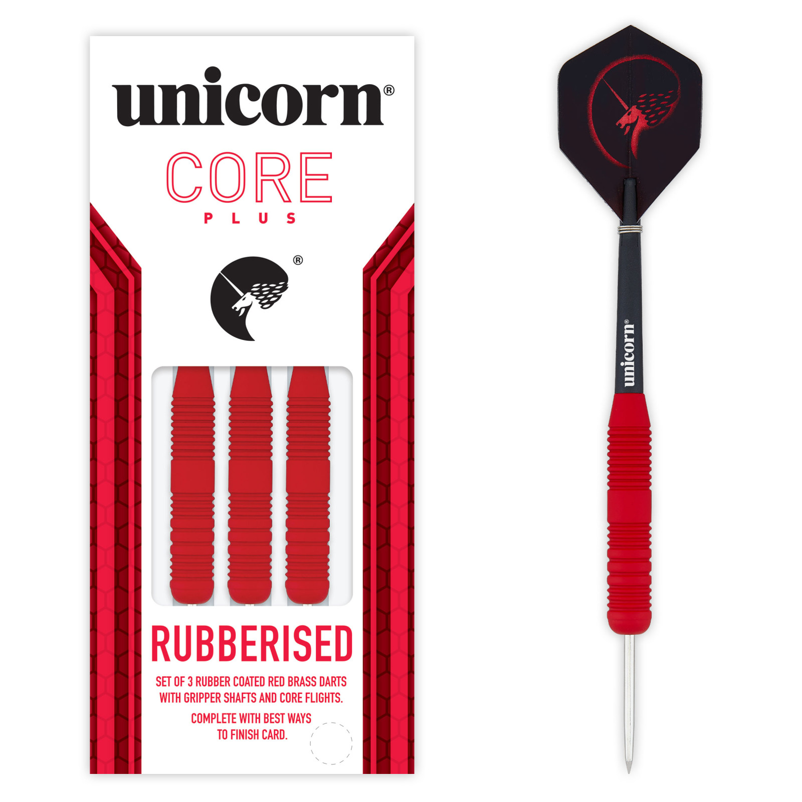 Steeldart Unicorn Core+Rubber, Messing, 23g, Rot