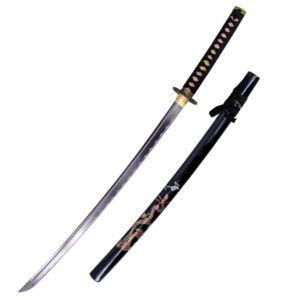 Amont Samurai-Katana mit Drachenmotiv, geschmiedete Klinge, Carbonstahl