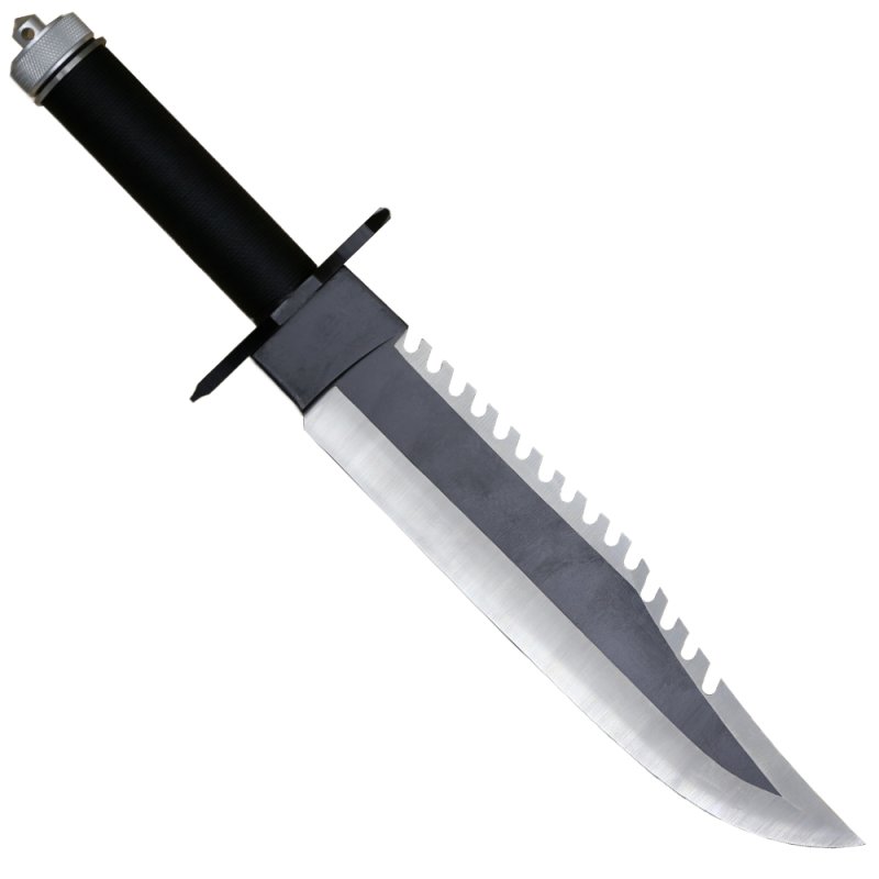 Anglo Arms Grosses Messer Rambo 2 Deluxe mit Lederscheide, Schwarz – Bild 4
