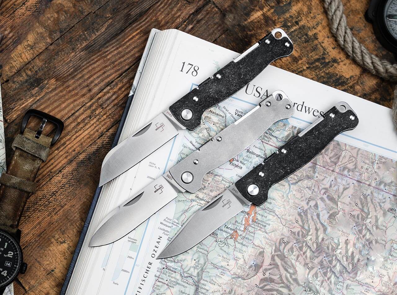Böker Plus Atlas Backlock Taschenmesser mit Edelstahl Griff – Bild 3