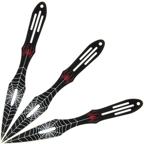 Anglo Arms 3-teiliges Wurfmesser Set Spider, Schwarz