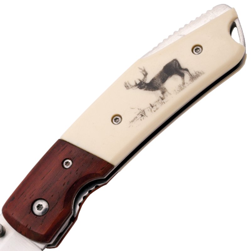 THIRD Messer 10020C, ABS Griff mit Hirschdekor, 9,5 cm Klinge aus Edelstahl. – Bild 3