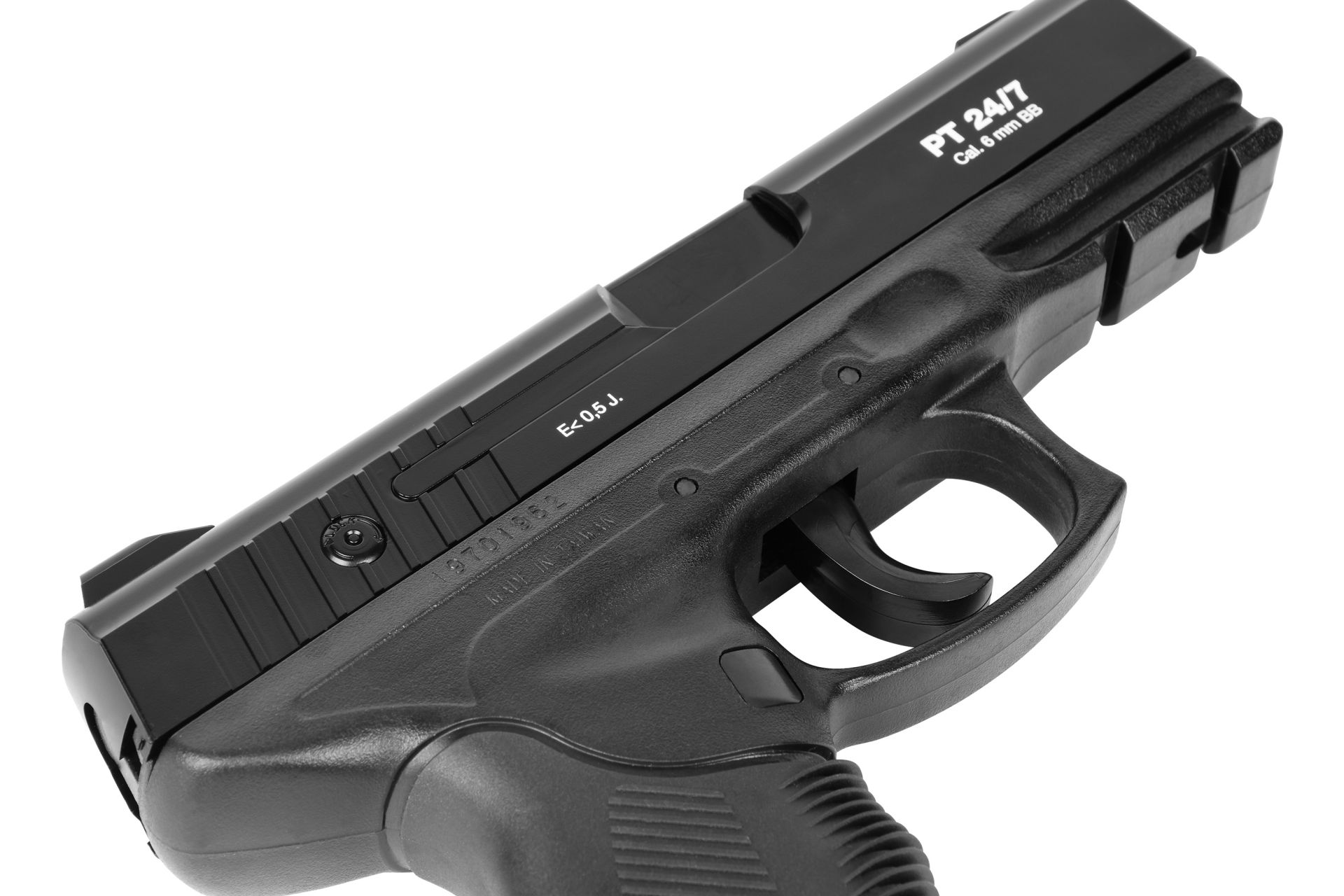 airmaX PT24/7 Schwarz 6mm, Airsoft Federdruck < 0,5 Joule, 2 Magazine – Bild 4