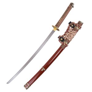 Samuraischwert Katana, Wickelgriff, 4mm Stahlklinge, 102cm,rot
